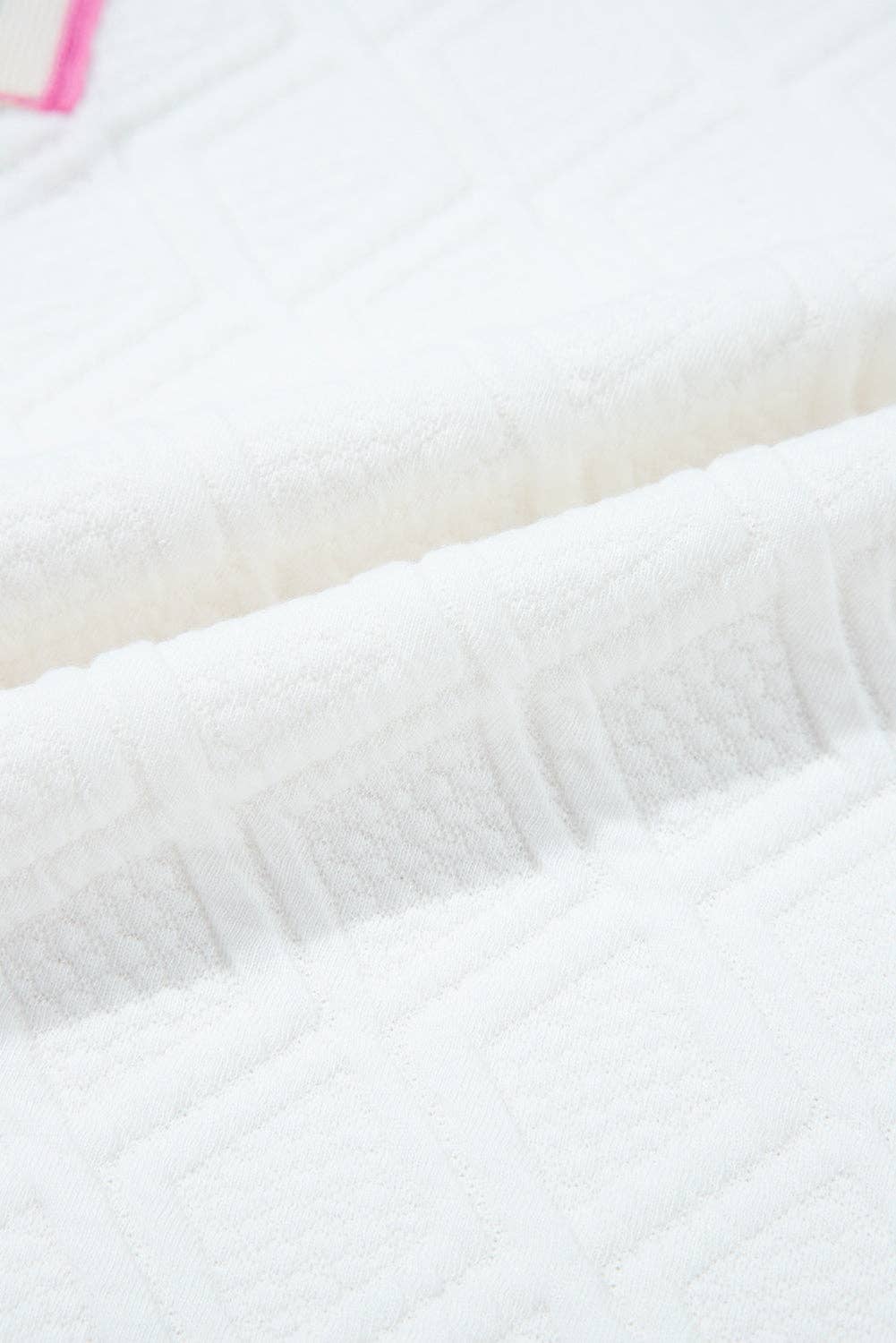 PRETTY BASH - Wholesale Blouse - Women's - Contrast Stripe Collar Textured Short Sleeve Blouse4