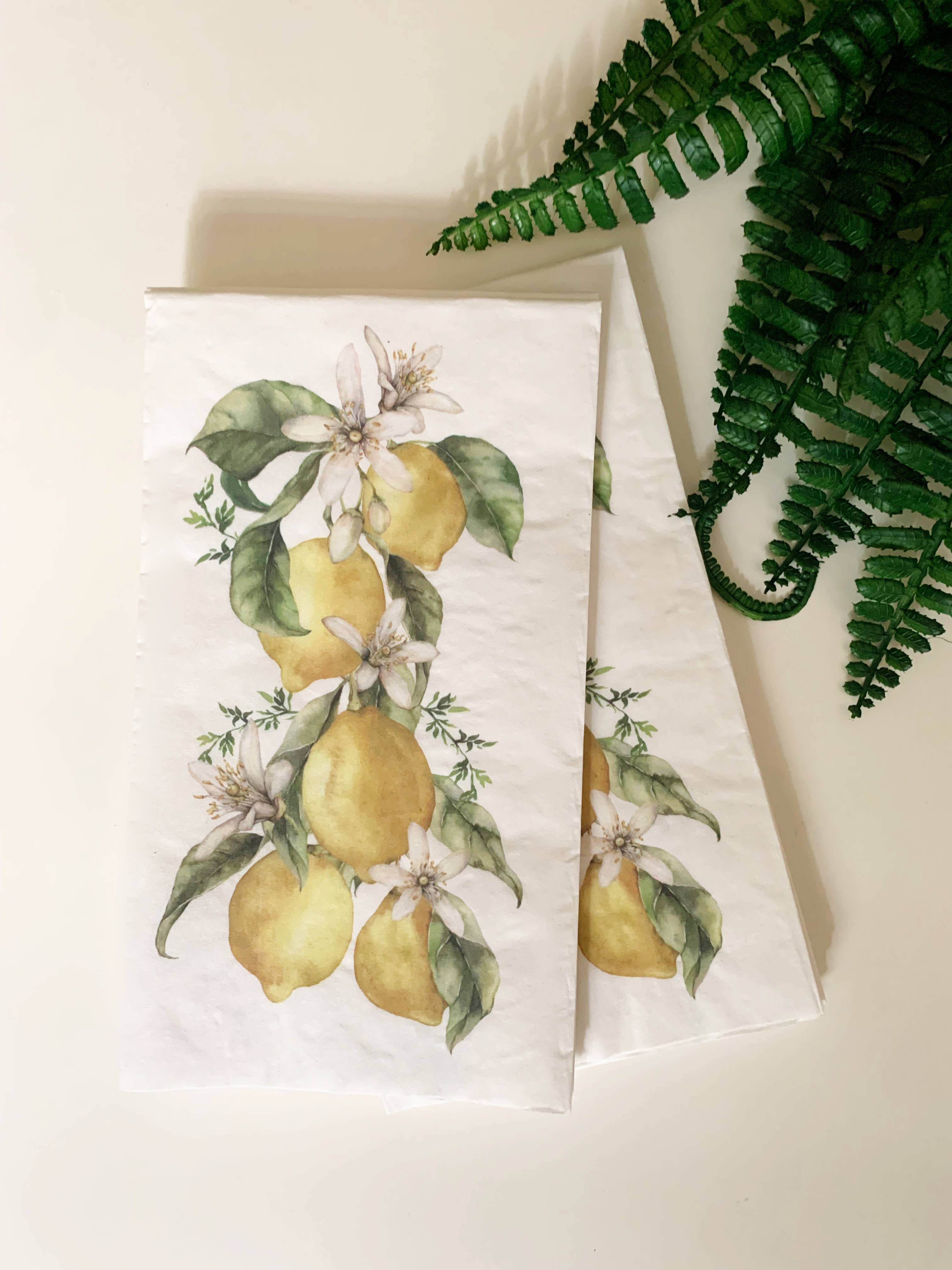 EnFete, LLC - Wholesale Disposable Napkin - Amalfi Coast Lemon Dinner Napkins | Set of 16  | Guest Towel0