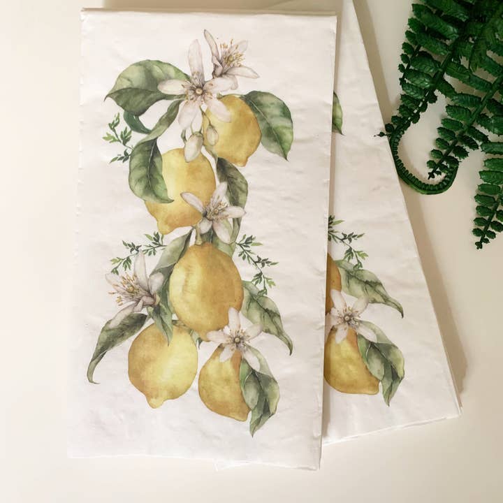 EnFete, LLC - Wholesale Disposable Napkin - Amalfi Coast Lemon Dinner Napkins | Set of 16 | Guest Towel0