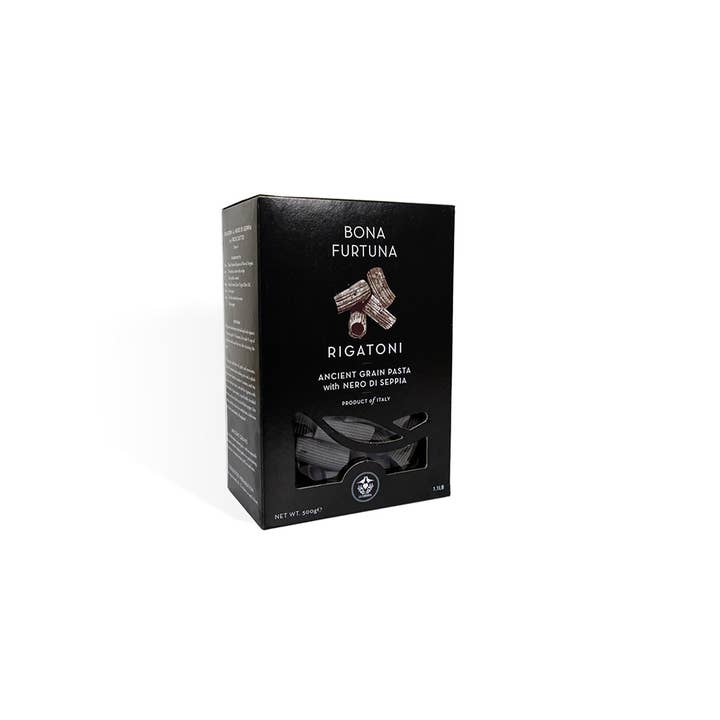 Bona Furtuna - Wholesale Pasta - Black Cuttlefish Ink Rigatoni Pasta