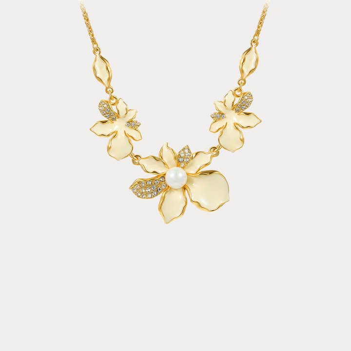 Hvid irisblomsterhalskæde for engroshandel hos Verdivine