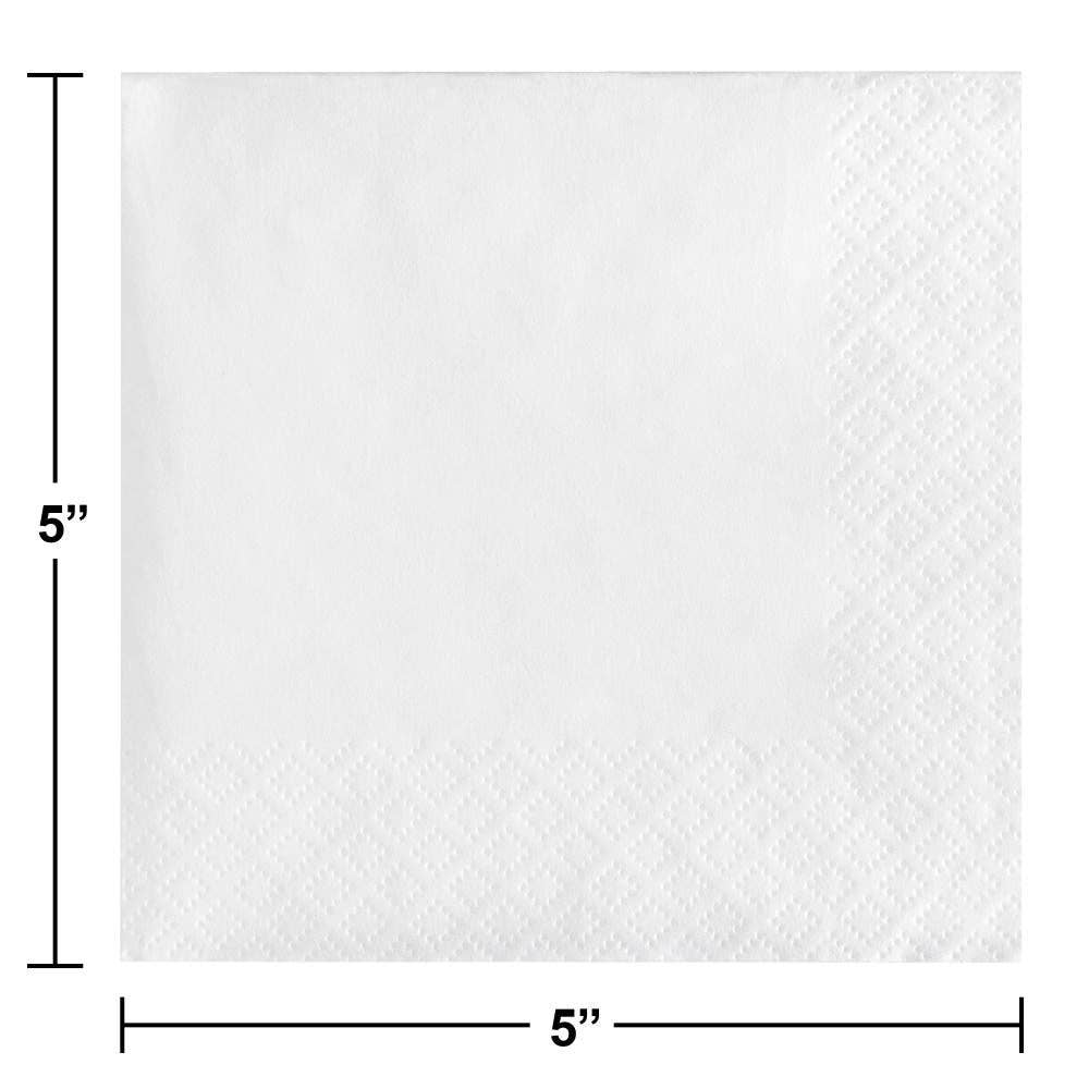Bulk Party Decor - Wholesale Disposable Napkin - White 2 Ply Beverage Napkins, 200/Pkg1