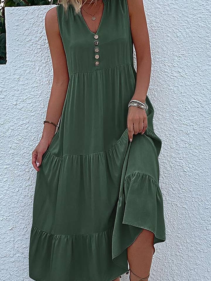 Lily Clothing - Wholesale Dress - Women's - SLEEVELESS LOOSE CASUAL SOLID COLOR DRESS_CWDSD2822