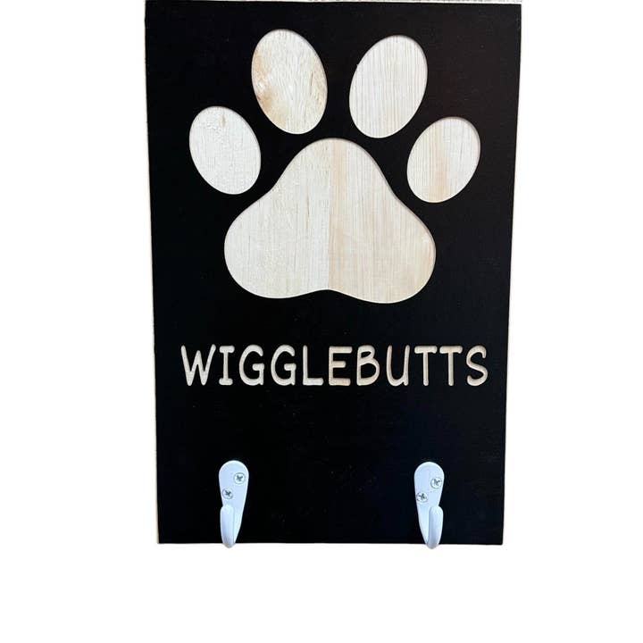 Windsor Lane Handmade Decor & More - Wholesale Wall Sign - Wigglebutts Dog Leash Holder For Wall