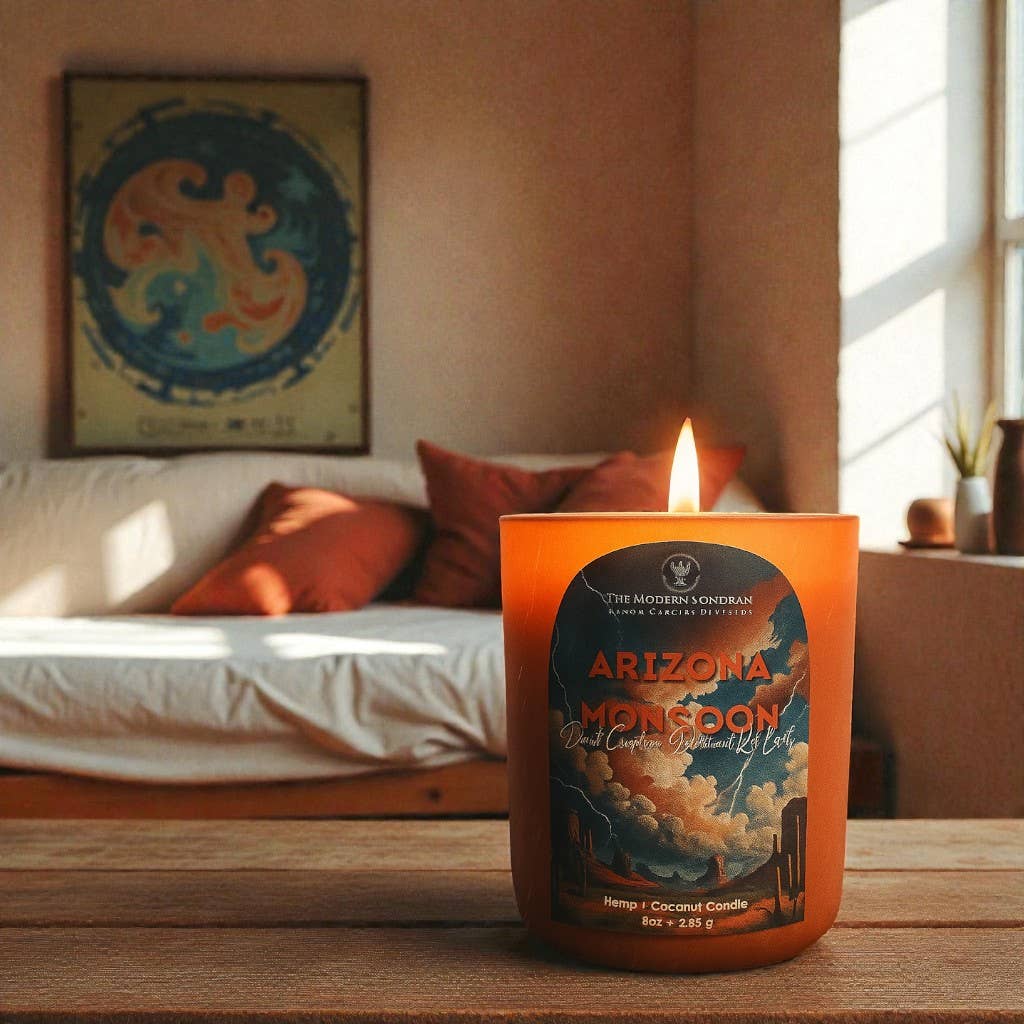 The Modern Sonoran - Wholesale Jar/Filled Candle - Arizona Monsoon Candle: Desert Creosote + Rain + Red Earth4