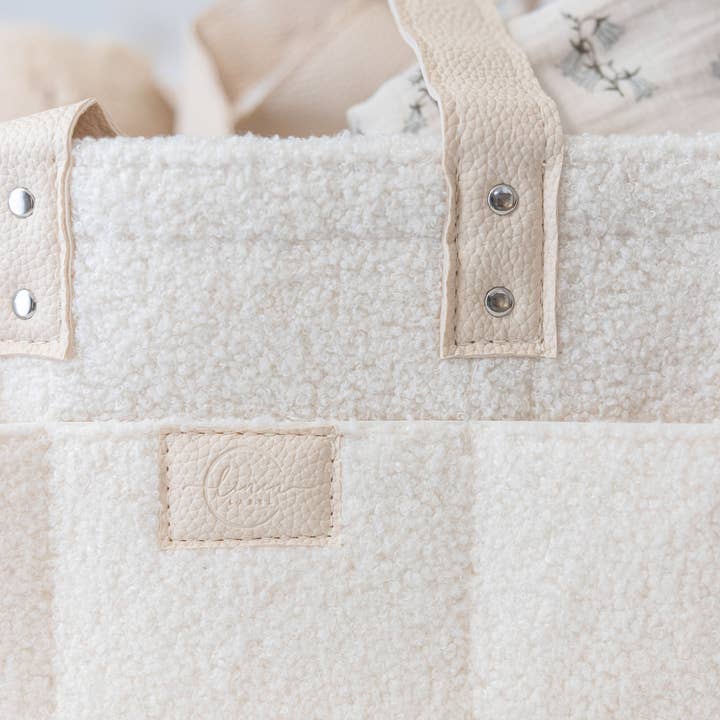 White Snow Side Pocket Nappy Caddy- Large for wholesale on Faire4