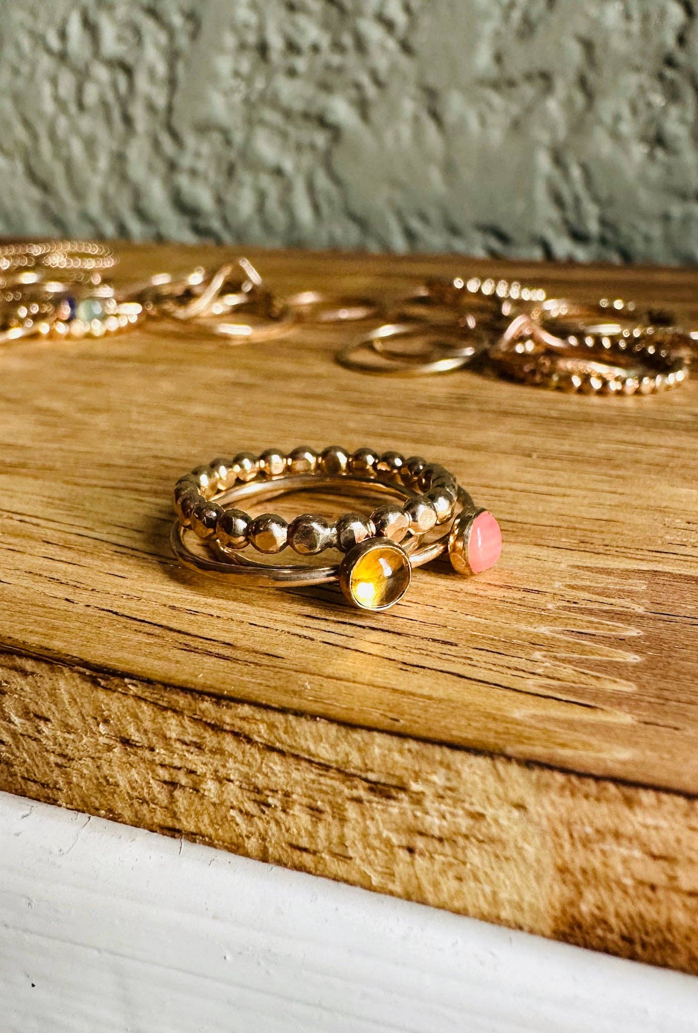 Notions of Lovely - Wholesale Multi-Stone Ring - Skinny Mini Jeweled Stacker Rings - 14k Gold Fill10