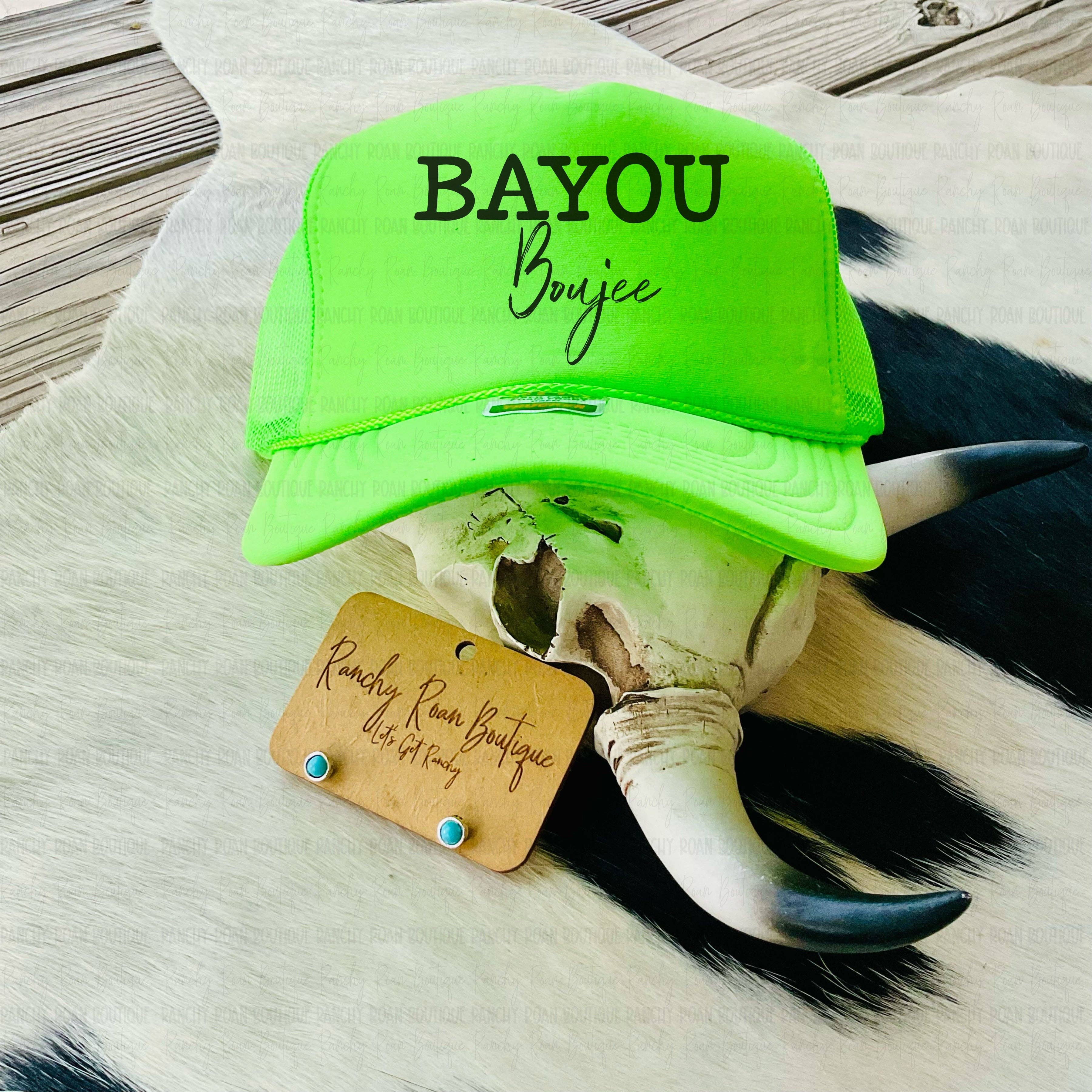 Ranchy Roan Boutique - Wholesale Trucker Hat - Women's - Bayou Boujee Trucker Hat – Neon Western Style0
