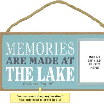 Herinneringen worden gemaakt aan het meer. 5" x 10" Picture Plaque voor wholesale door SJT Enterprises, Inc.