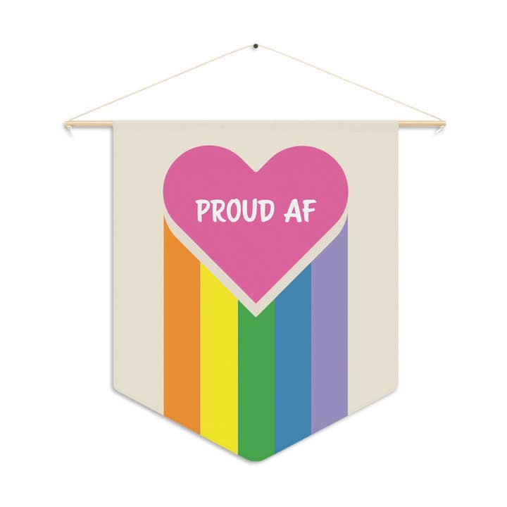Proud AF Rainbow Pennant for wholesale by My Paper Box