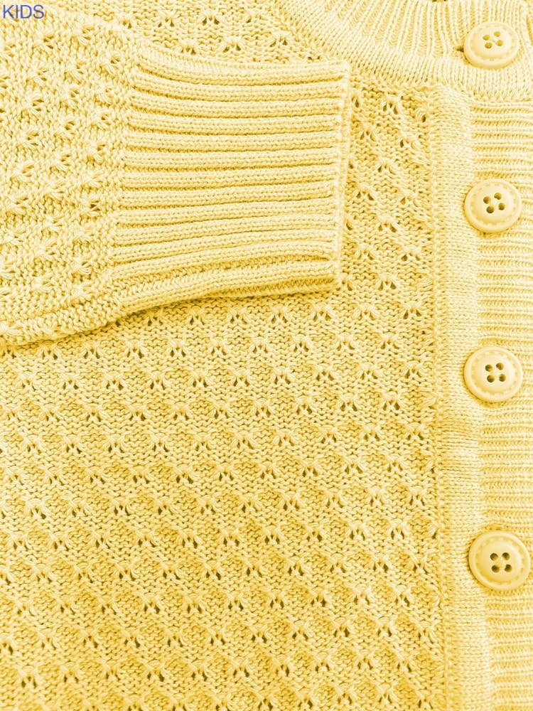 Mak - Vendita all'ingrosso Cardigan - Bambini - Cardigan corto all’uncinetto per bambina con bottoni vintage MK3514KID3