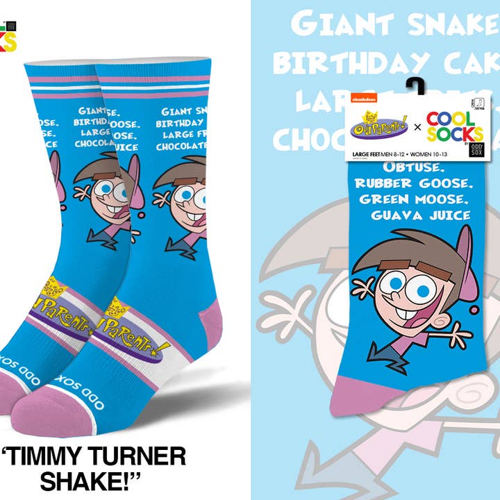 Timmy Turner Shake - Mens Crew Folded for wholesale by Cool Socks