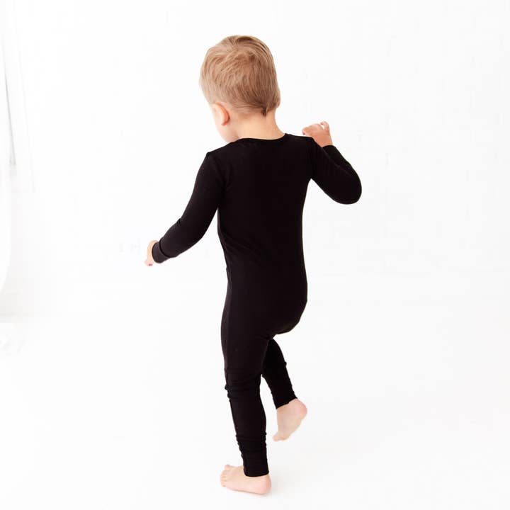 Dreamiere - Wholesale Sleepsuit - Baby - Kids Onyx Black Bamboo Convertible Footie Pajamas