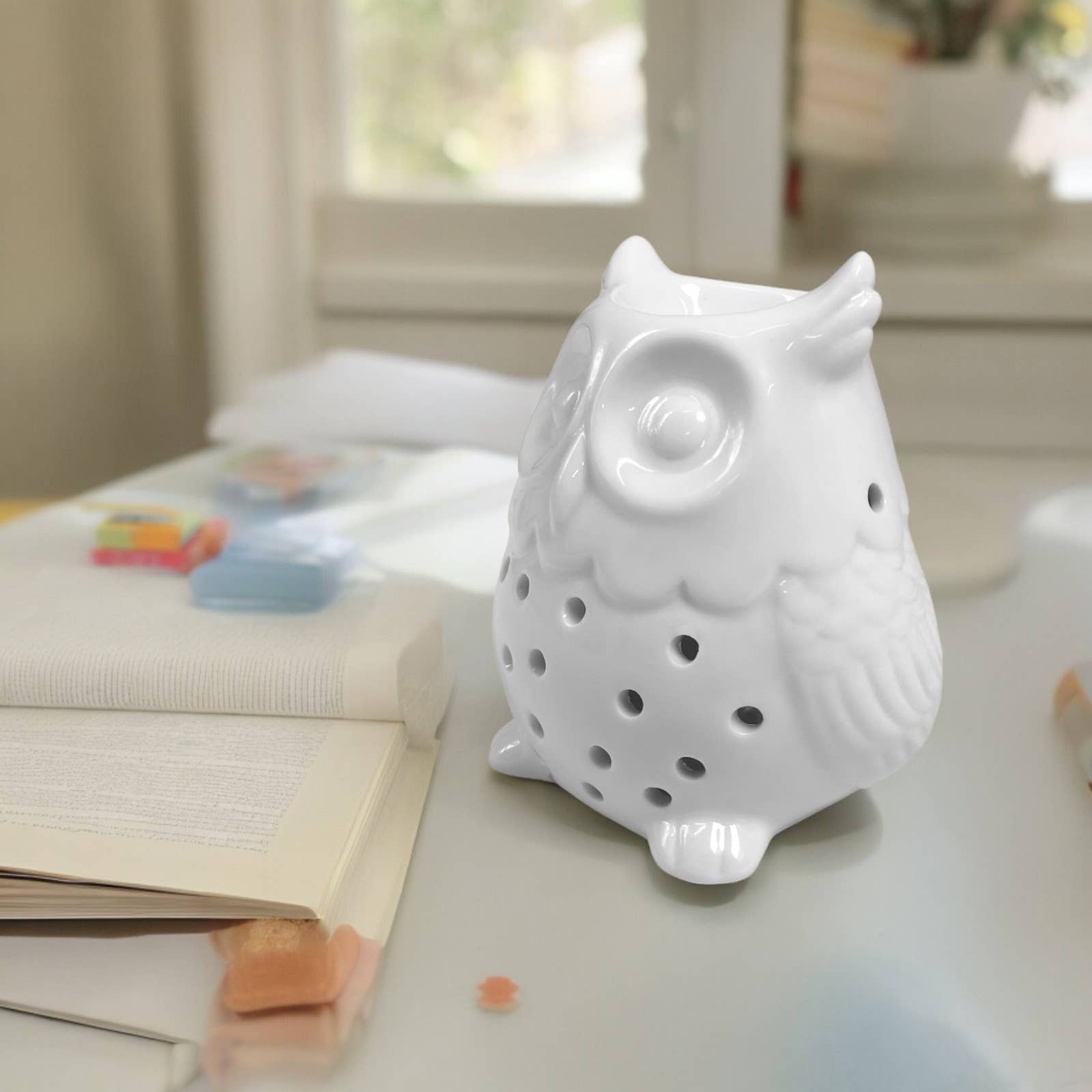 Zen'Arôme - Wholesale Fragrance Warmer - Ceramic Owl Fragrance Burner - Compatible with Melts6