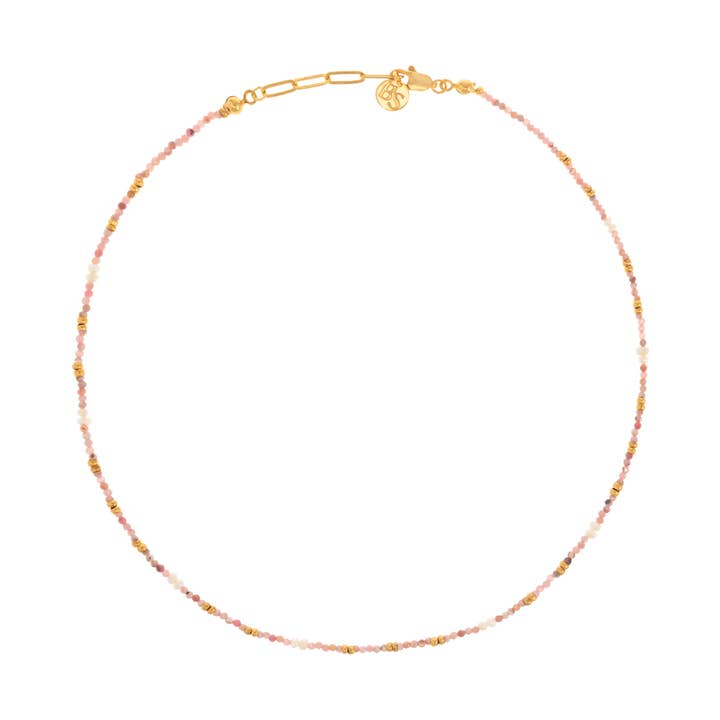 Colar de rodocrosita de pérolas naturais Josie por atacado de Bonjouk Studio