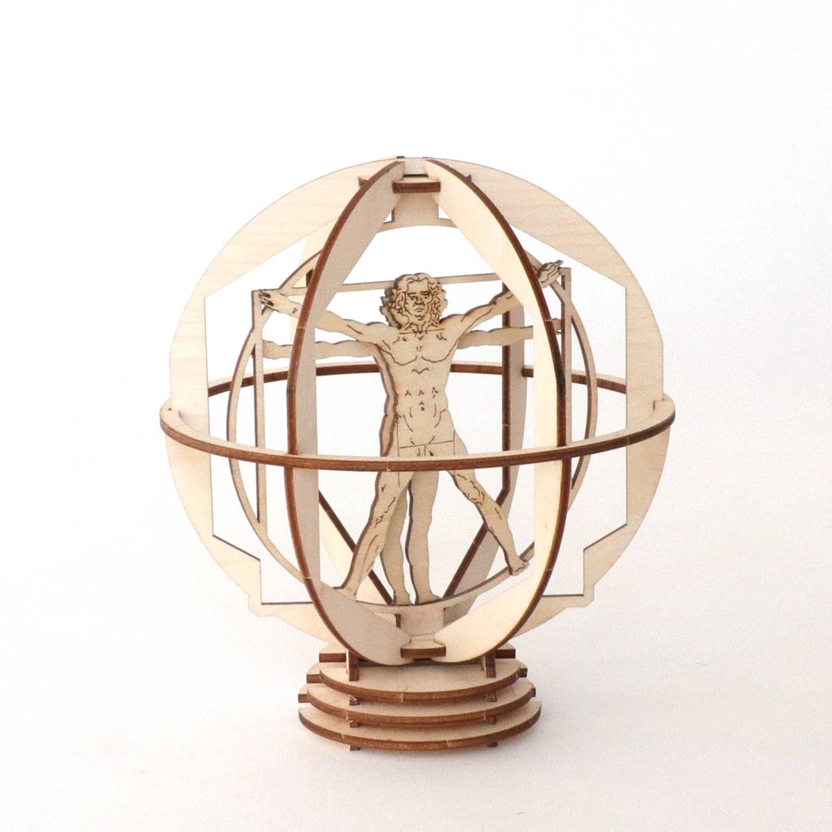 Dahimo - Wholesale DIY Craft Kit - Da Vinci Small Rotating Vitruvian Man-Hist. Wooden Model Kit2