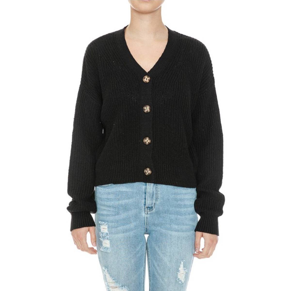 Timeless - Wholesale Cardigan - Women's - V Neck Long Sleeve Crop Cardigan Sweater5