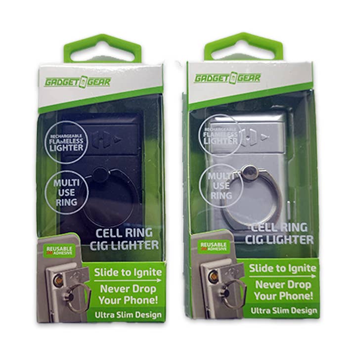 Phone Ring Holder & Stand with Cigarette Coil Lighter- 6/Pk for wholesale by Novelty Closeout