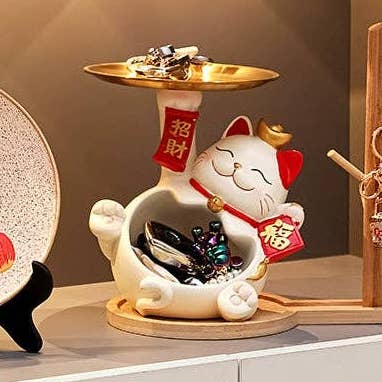 La Bella Monte - Wholesale Decorative Tabletop Object - Lucky Cat Hallway Key Storage Home Holiday Décor0