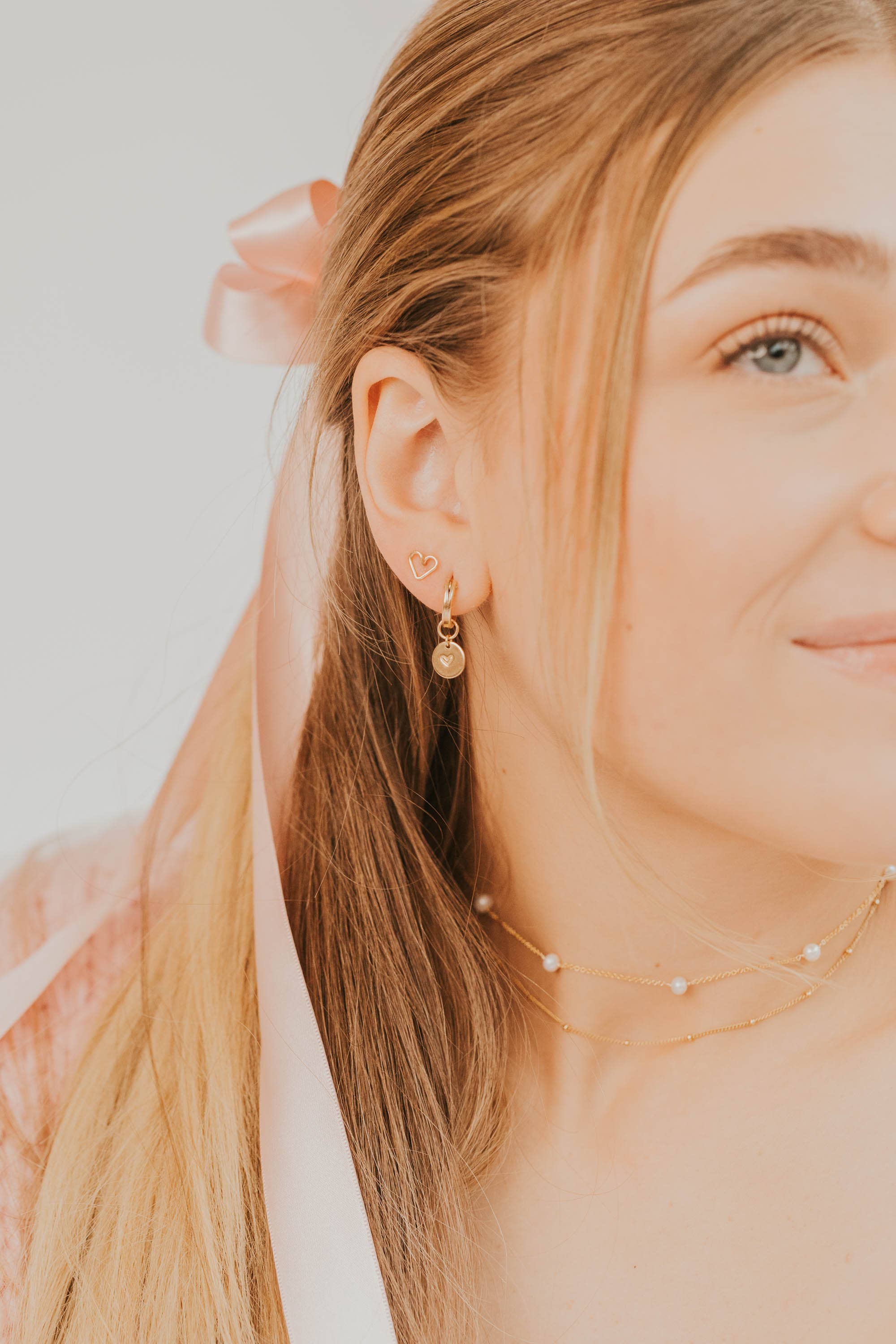 Hello Adorn - Wholesale Stud/Post Earrings - Open Heart Posts | 14kt Gold Fill + Sterling Silver2