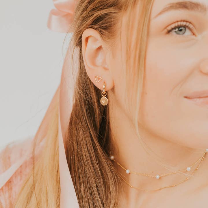 Hello Adorn - Wholesale Stud/Post Earrings - Open Heart Posts | 14kt Gold Fill + Sterling Silver2