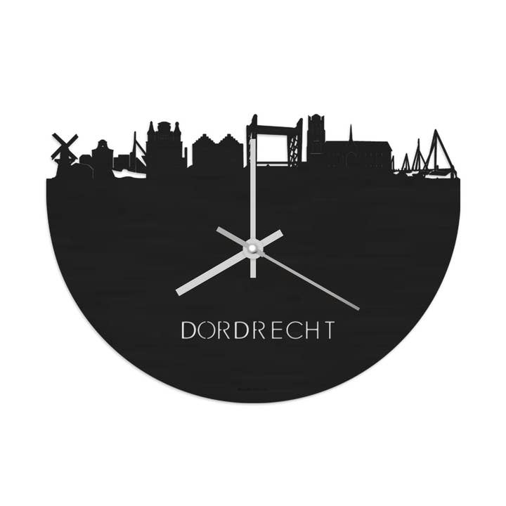 Relógio Skyline Dordrecht Preto por atacado de WoodWideCities