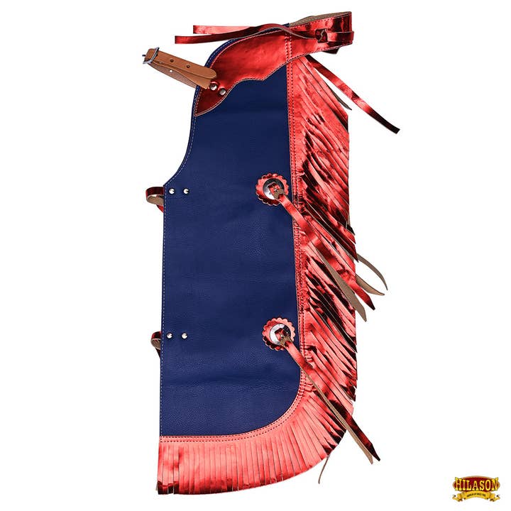 HILASON - Wholesale Horseback Riding Gear - Hilason Junior Youth Bull Riding Pro Rodeo Leather Protective Vest Chaps14