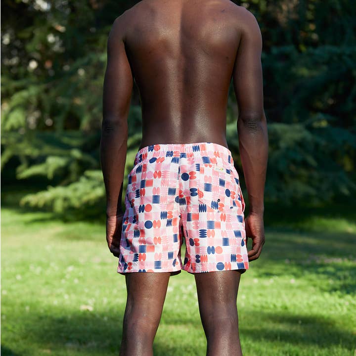 Rosa Costume da bagno UBT-Quantum di UnBuenTipo, edizione speciale con stampa multicolore REPREVE in vendita all'ingrosso su Faire2