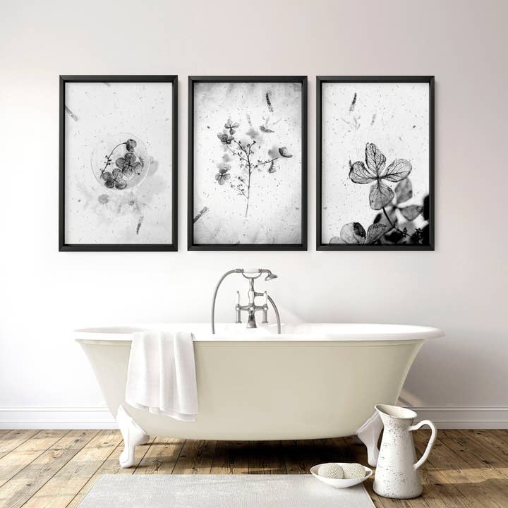 Prints for a bathroom | set of 3 wall art prints for wholesale by About Wall Art