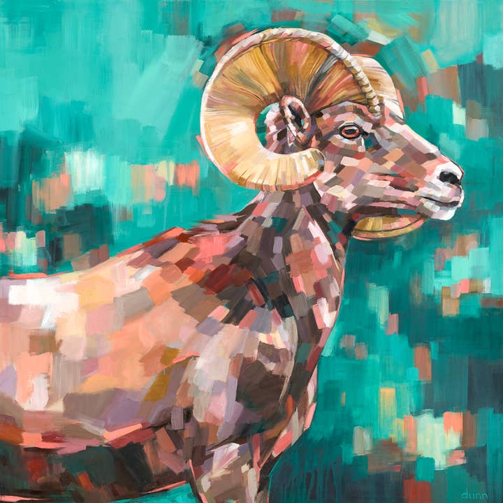 Big Horn | Impressão de arte assinada de pintura a óleo original por atacado de SheilaDunnArt