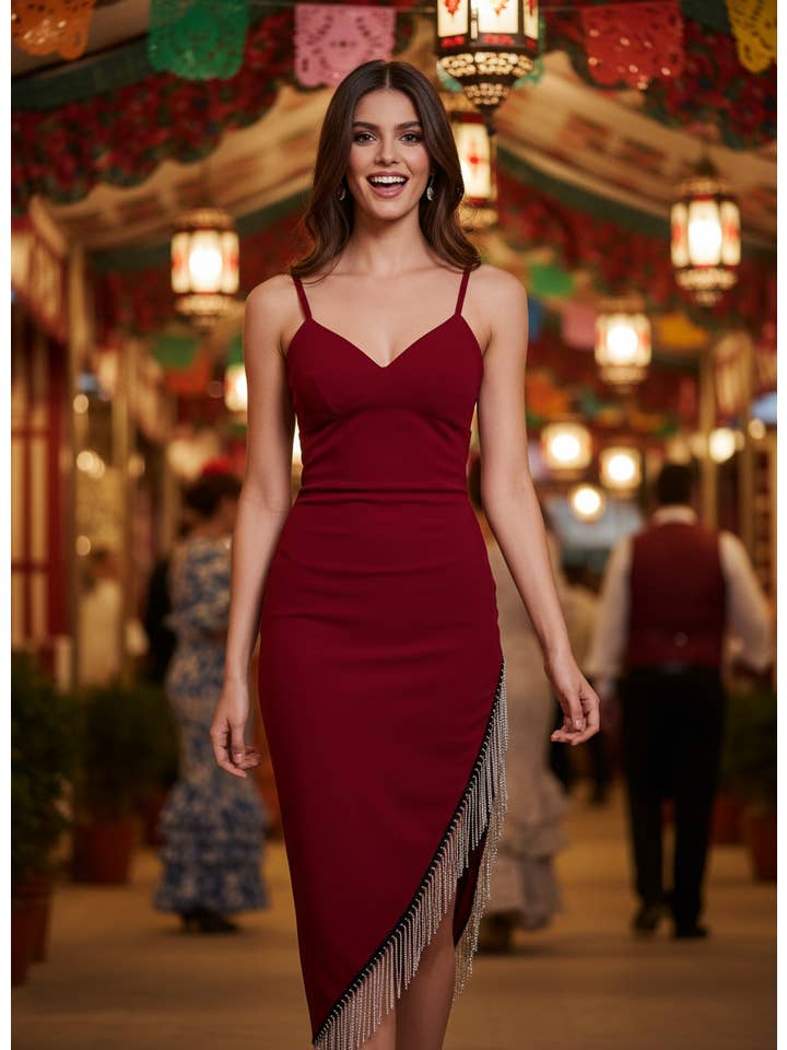 SHORT INDIAN RED DRESS 25260 for wholesale on Faire