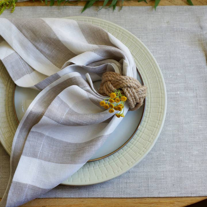 LIEM HOME - Wholesale Napkin Ring - Rustic Nautical Napkin Rings - Turks Head Style Set