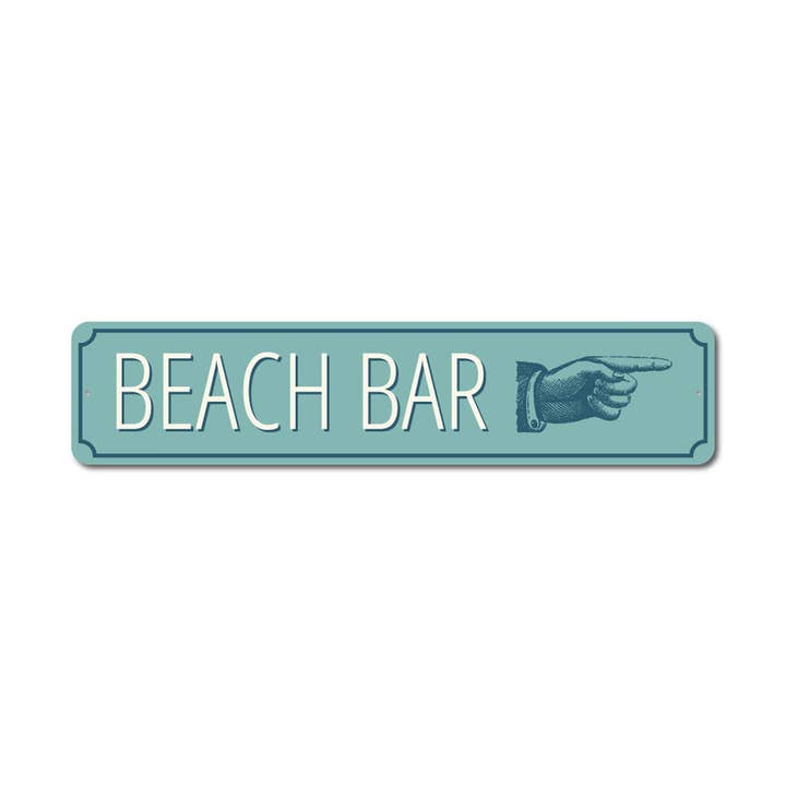 Beach Bar Pointing Hand Sign for wholesale by Lizton Sign Shop, Inc