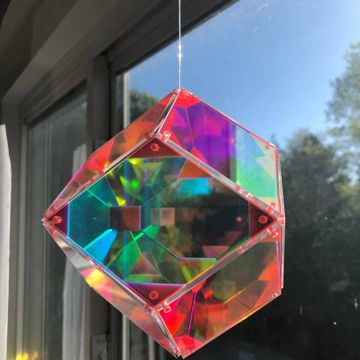 Iridescent Rhombic Dodecahedron Light Catcher for wholesale by So Very Lovely