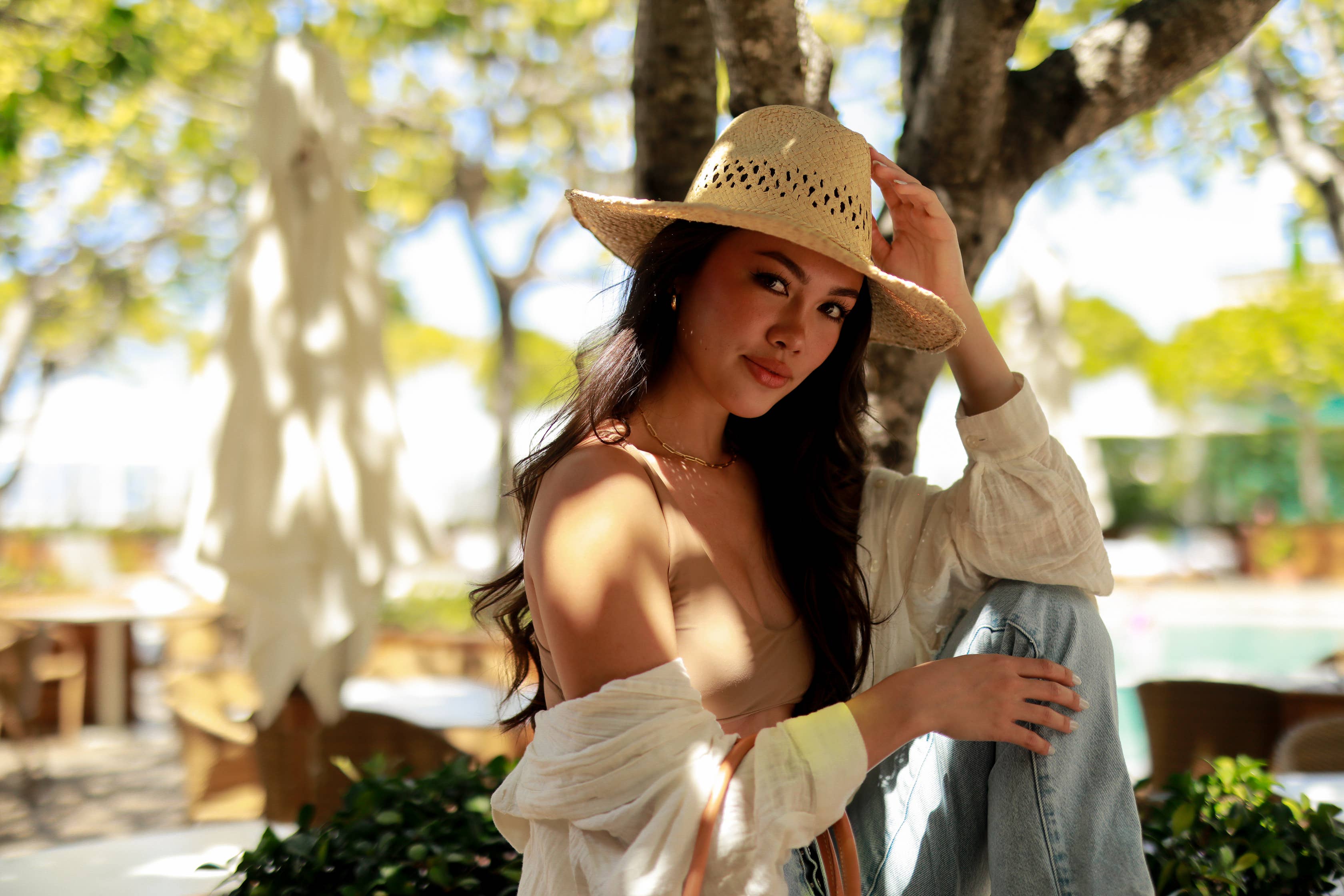 Shebobo - Wholesale Straw Hat - Women's - Macho 3.5" Brim Unisex Straw Cowboy Hat with Adjustable Edge5