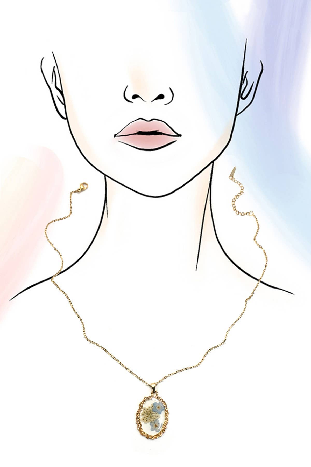 JOSSLYN by wall to wall – Großhandel Kette mit Anhänger/Charm – 18K EDELSTAHL ANLAUFSICHERE BLUMENHALSKETTE | 40NK95262