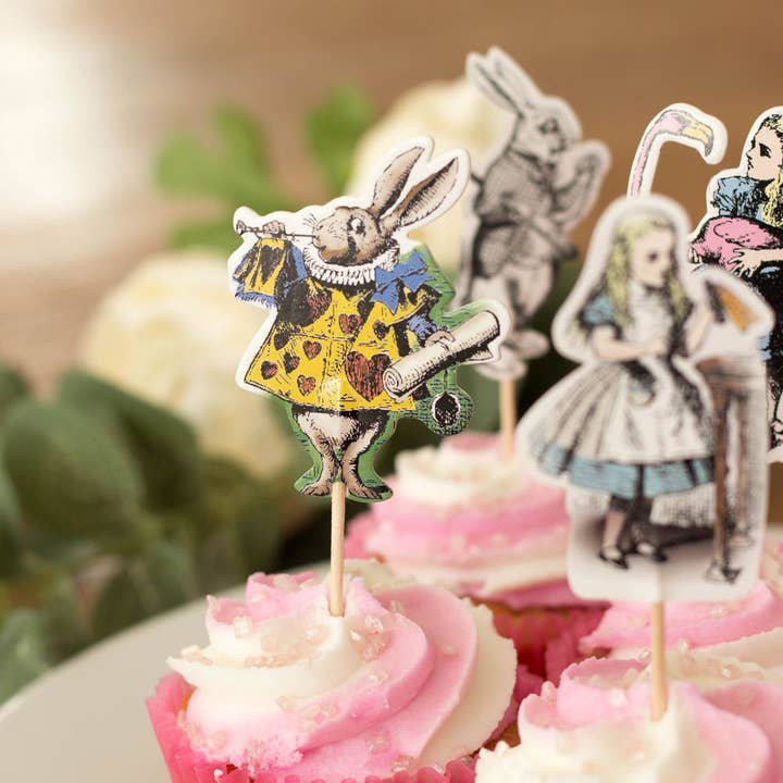 Luck and Luck – wholesale Cake/cupcake topper – Alice in Wonderland Set of 24 Canape Cake Party Picks2