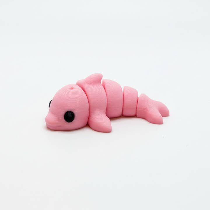 Dolphin (Pink) • Mini 3D Printed Articulated Animal • Flexi Animals for wholesale by Lorianne Kol