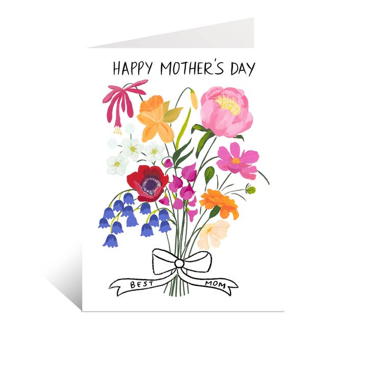 Happy Mother's Day Flowers Card | Best Mom Card for wholesale by Leena Shanbhag Art