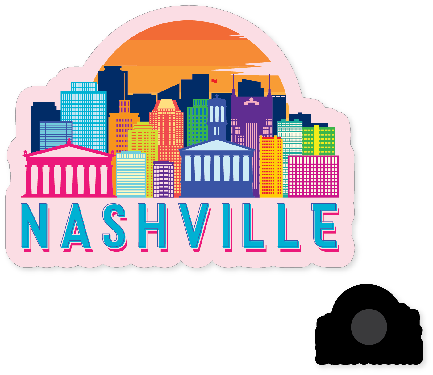 Morris Magnets - Wholesale Magnet - Magnet - Nashville TN Retro Skyline1