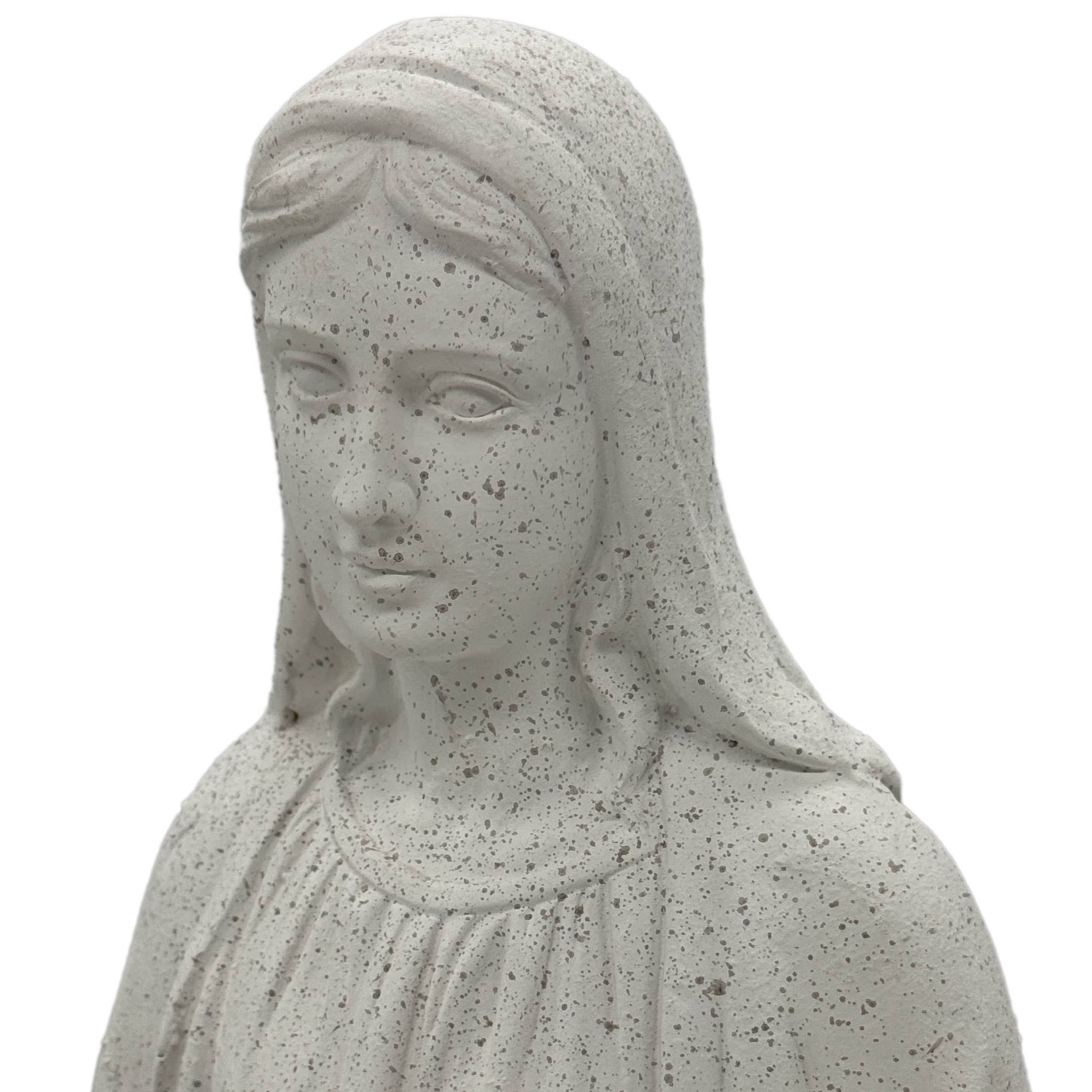 Galt International Company - Wholesale Decorative Figurine - 32" Mary Mother of Grace Statue Terrazo-Style Statue White7