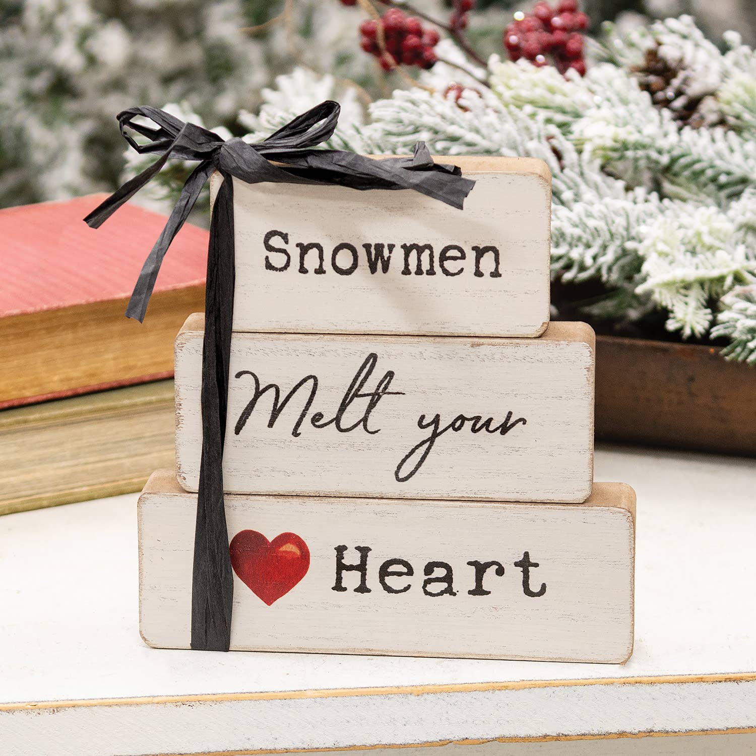 The Hearthside Collection - Wholesale Christmas Decoration - 3/Set - Snowmen Melt Your Heart Blocks1