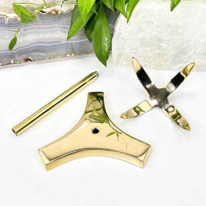 Rock Paradise - Wholesale Decorative Tabletop Object - Crystal Metal Tall Gold-Toned Sphere Holder - Two Styles6