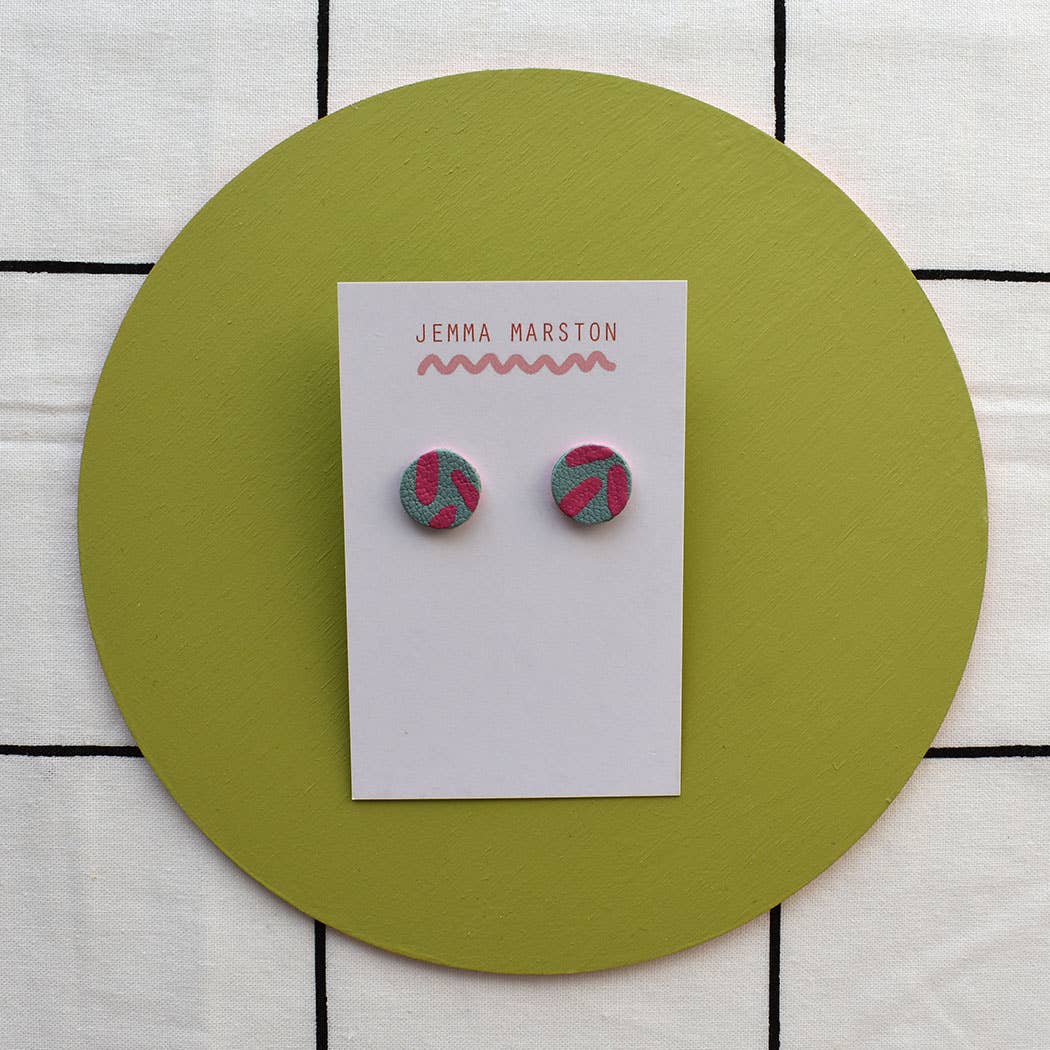 Jemma Marston - Wholesale Stud/Post Earrings - Colour Mini Leather Painted Stud Earrings9