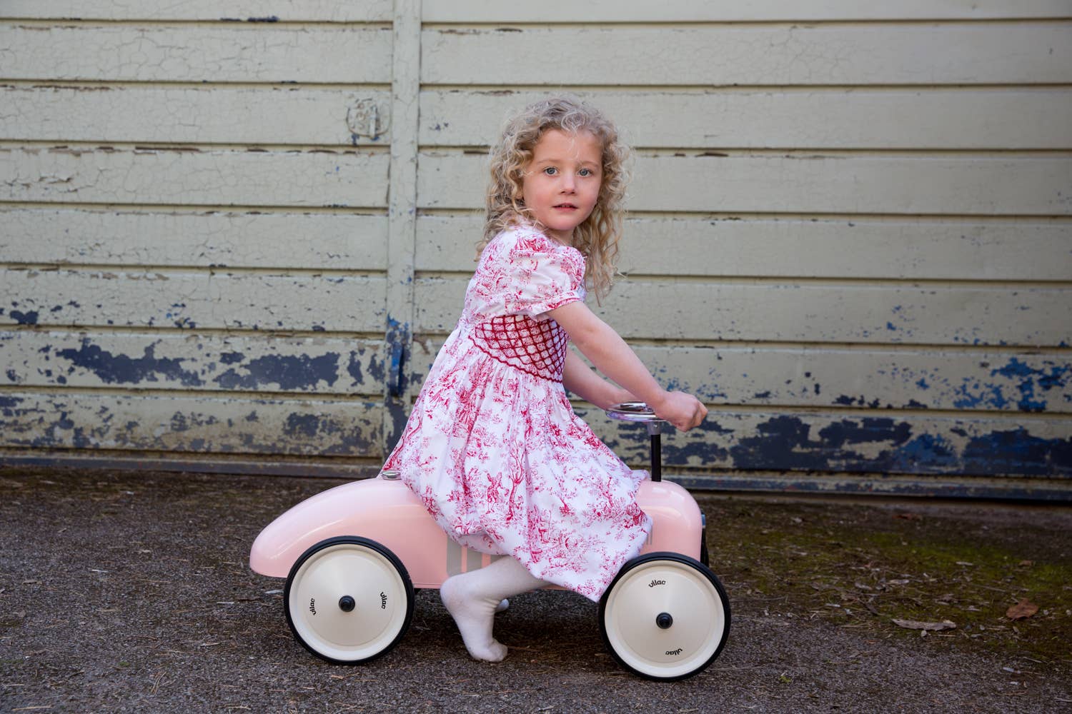 Hippychick – wholesale Bike/scooter – Kids – Vilac Pink Metal Ride-On Car – Vintage Style Toy Vehicle2