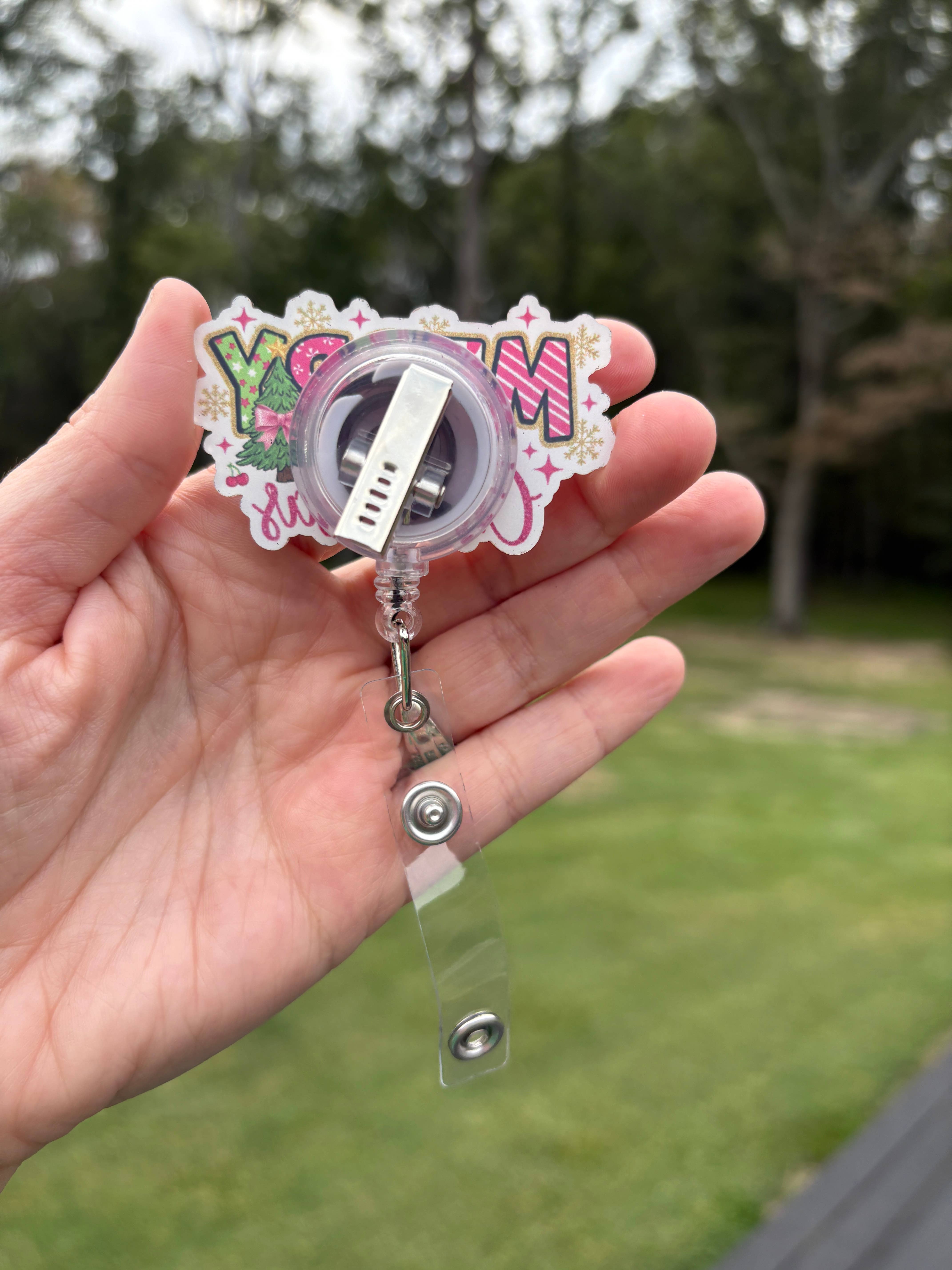 Hello Darling Designs - Wholesale Badge Accessory - Women's - “Merry Christmas” Acrylic Badge Reel1