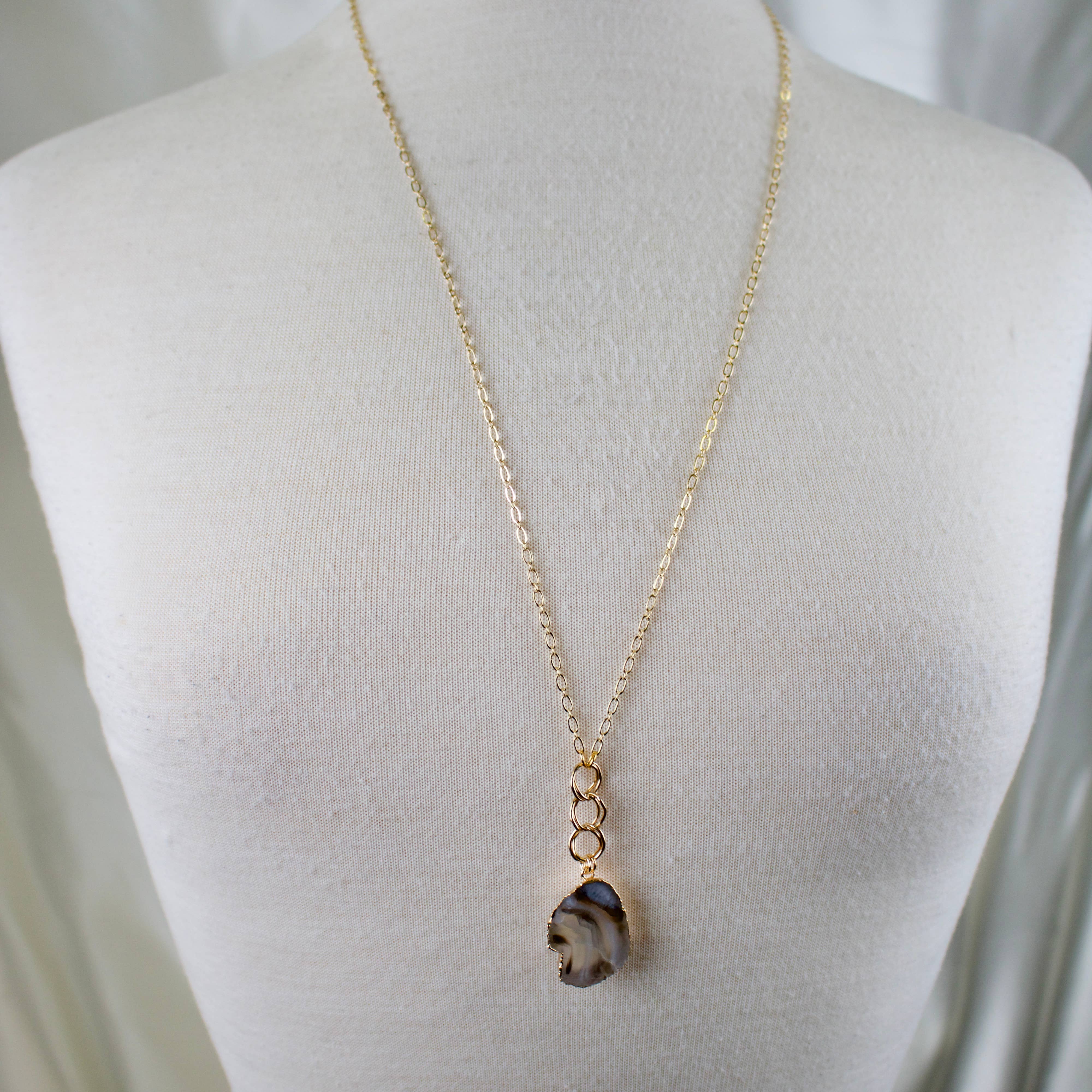 TISH jewelry - Wholesale Pendant/Charm Necklace - Tess // Agate Slice Necklace3