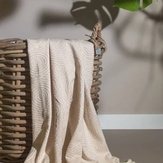 Lantara - Wholesale Bath Towel - Fouta Hammam Towel Circles - Sand - 100x200cm5