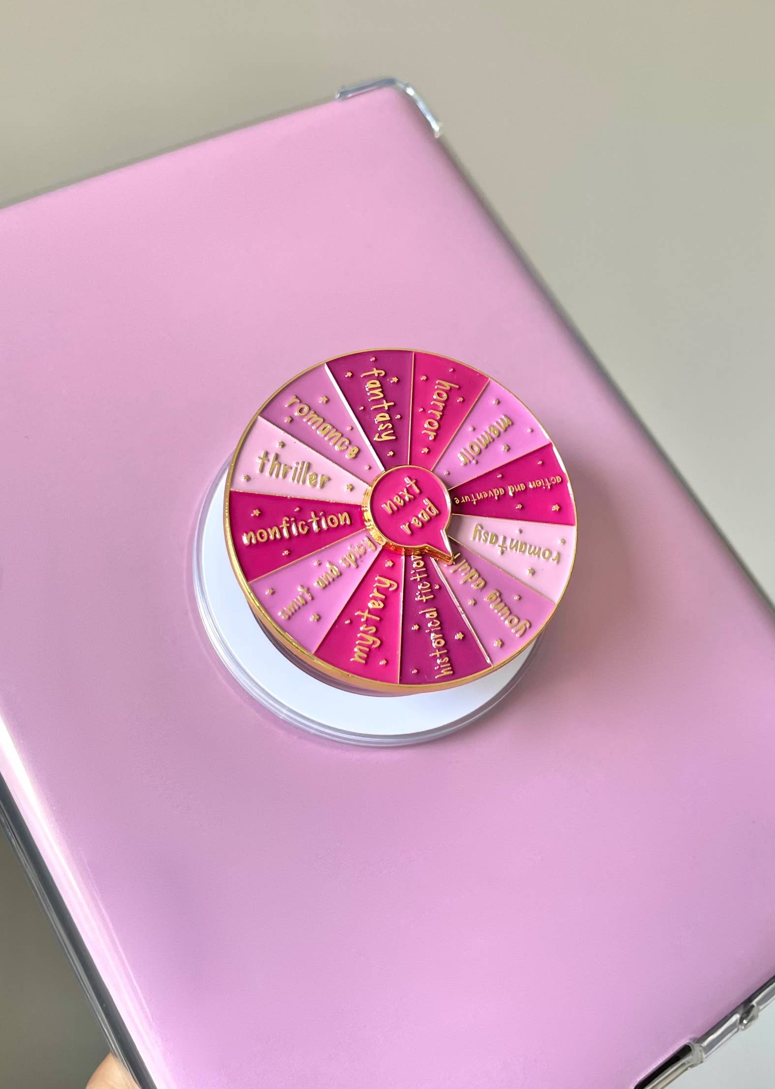 Galloree Designs LLC - Wholesale Phone Grip - Kindle Grip, Pink Book Genre Kindle Grip, Kindle Holder4