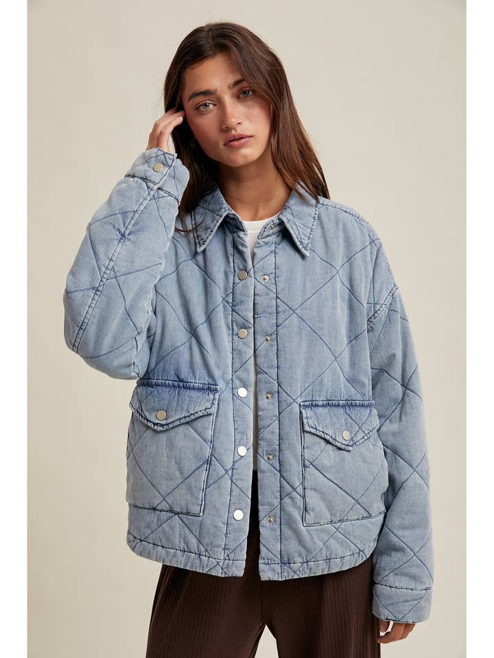 QUILTED DENIM JACKET / WL25-10757 for wholesale by Wishlist Apparel